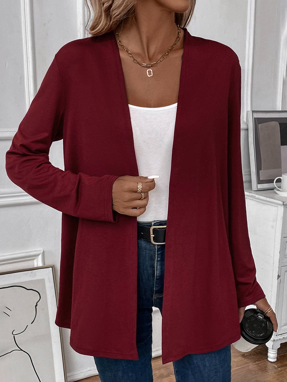 Beyond Apparel - Wholesale Cardigan - Women's - Open Front Long Sleeve Cardigan6