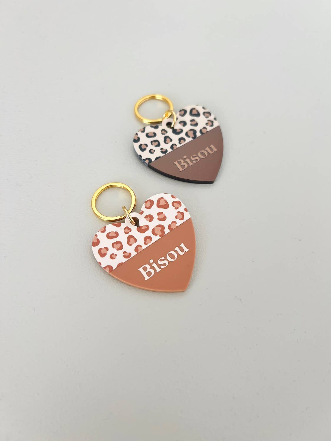 Print Your Love – Porta-chaves - Mulher por atacado – Porta-chaves Coração Leopardo2