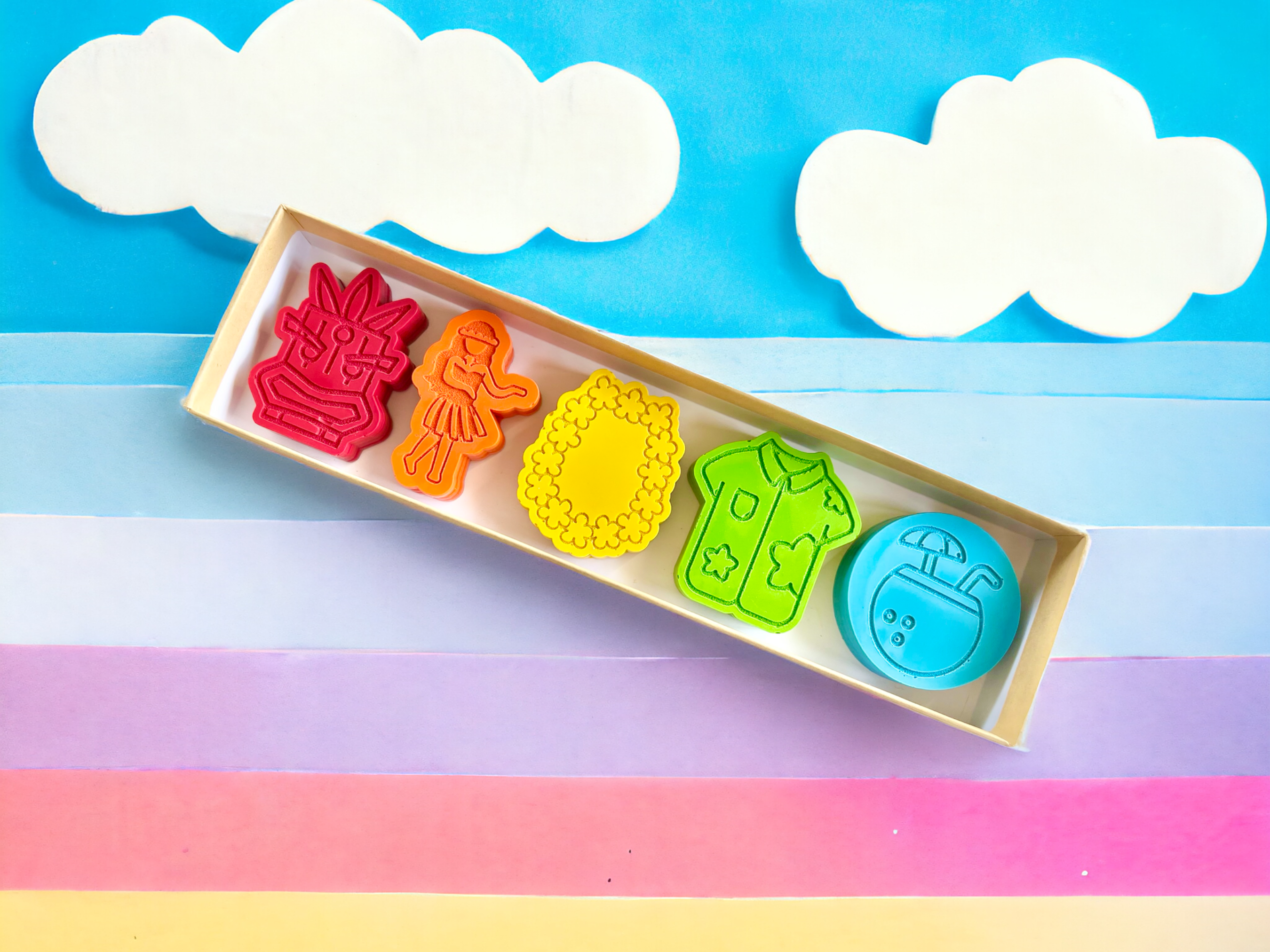 KagesKrayons - Vente Cadeaux pour invités - Coffret cadeau Hawaiian Luau Crayons2