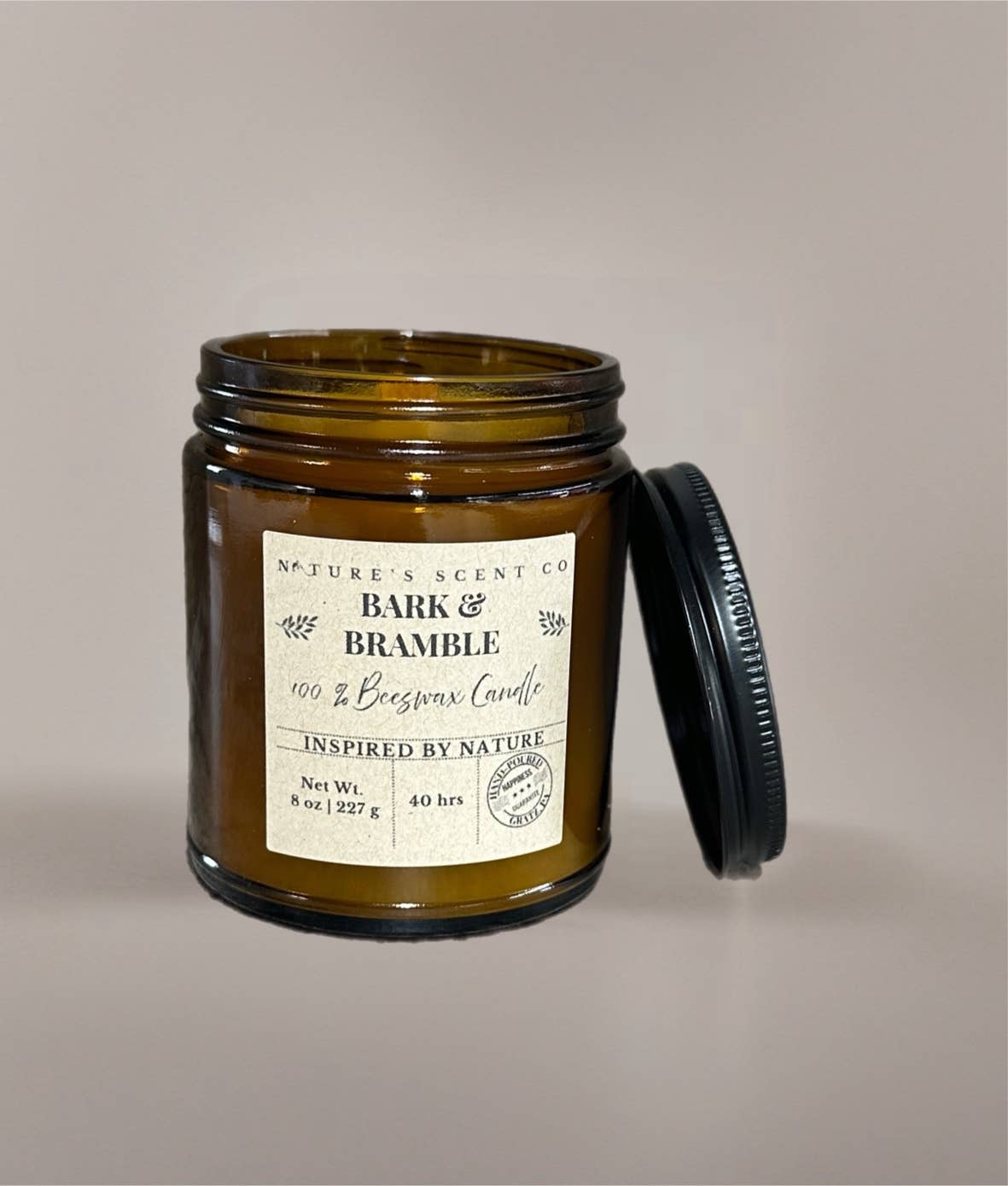 Nature’s Scent Co - Venta al por mayor Velas en tarros - Vela Perfumada 100% Natural - Corteza y Zarza - Sin Etiqueta Disponible.0