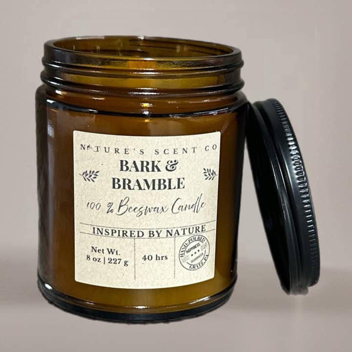 Nature’s Scent Co - Wholesale Jar/Filled Candle - All Natural Scented Candle - Bark & Bramble- No Label Avail.0