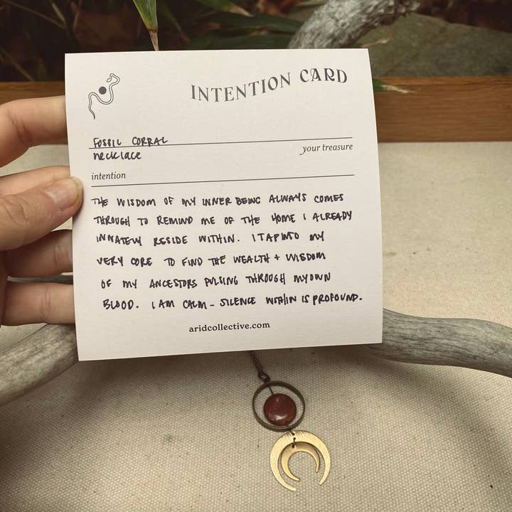 Arid Collective - Wholesale Pendant/Charm Necklace - Long Brass + Crystal Necklace | Reiki Infused | Handmade4