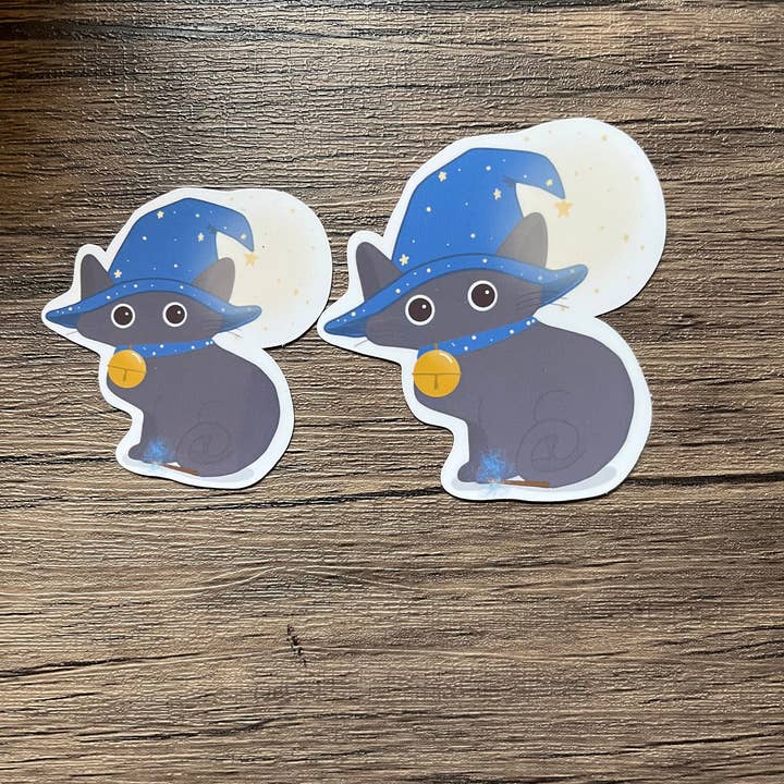 Murder of Crows Studio - Wholesale Sticker - Wizard Cat Sticker, Cute Decal, Glossy Sticker for Laptop, Car, Water Bottle, and Phone Case1