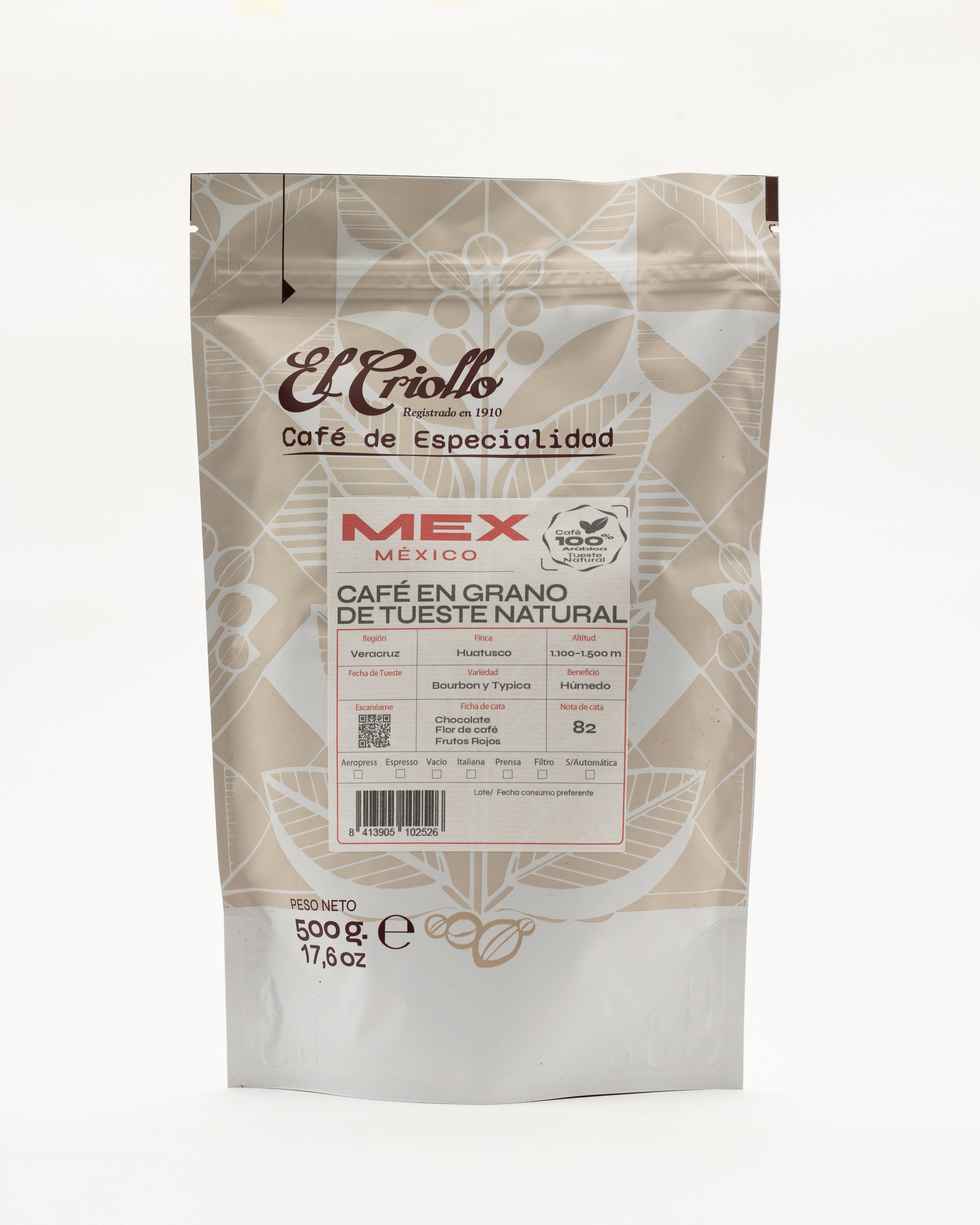 Cafés El Criollo - Vente Grains de café - Café de spécialité « Mexico Huatusco »1