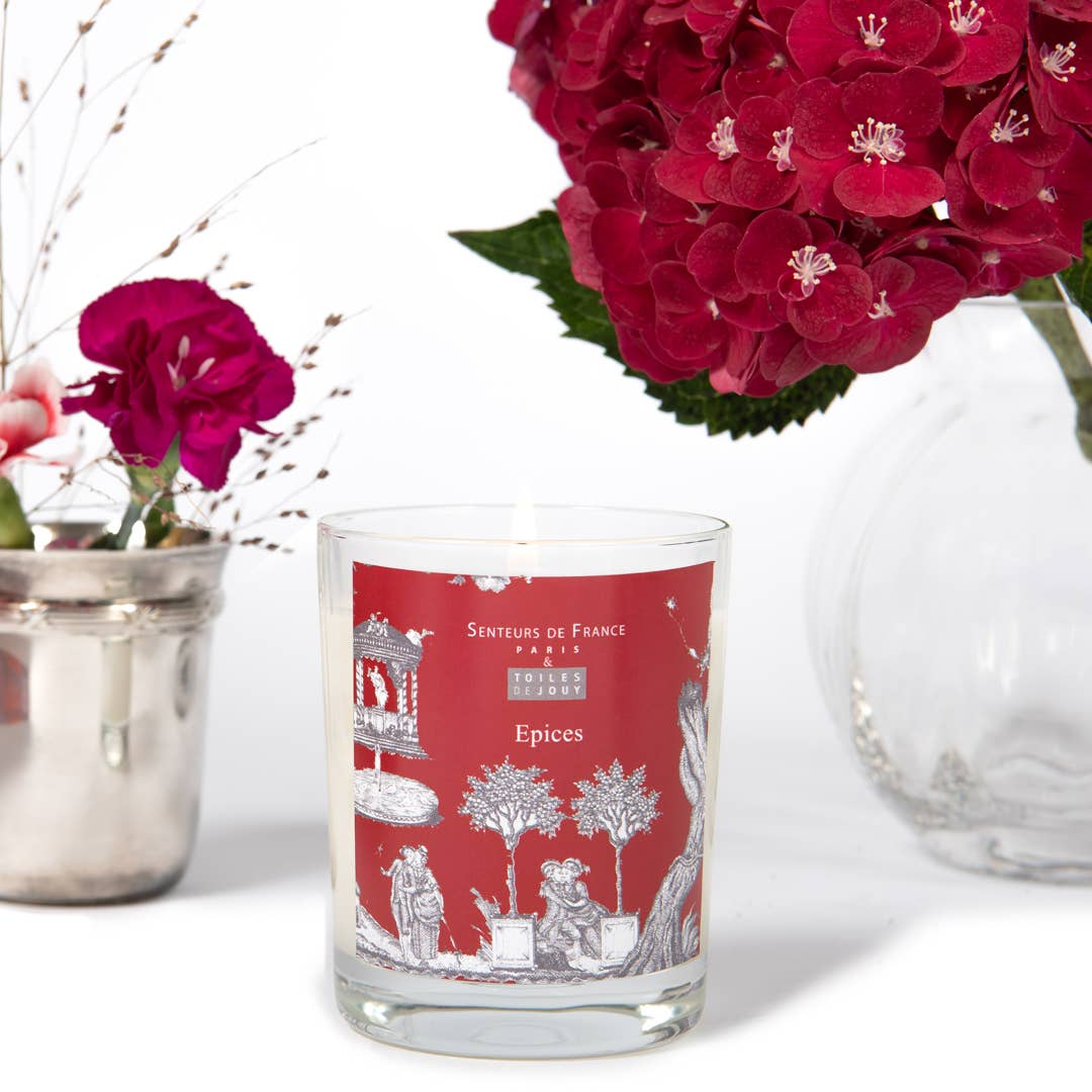 Senteurs De France – Engroshandel Glaslys – Toiles de Jouy juleduftende krydderi duftlys uden æske0