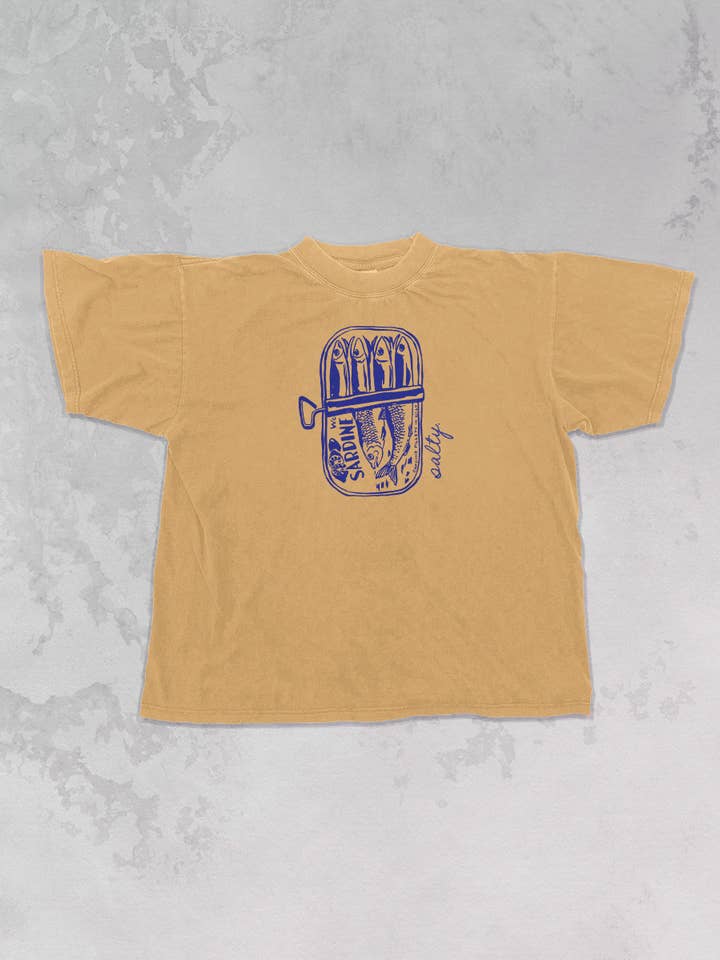 The Clandestine Underground - Wholesale Screen Printed T-Shirt - Unisex - Salty Sardines, Fresh Fish Oversized TShirt0