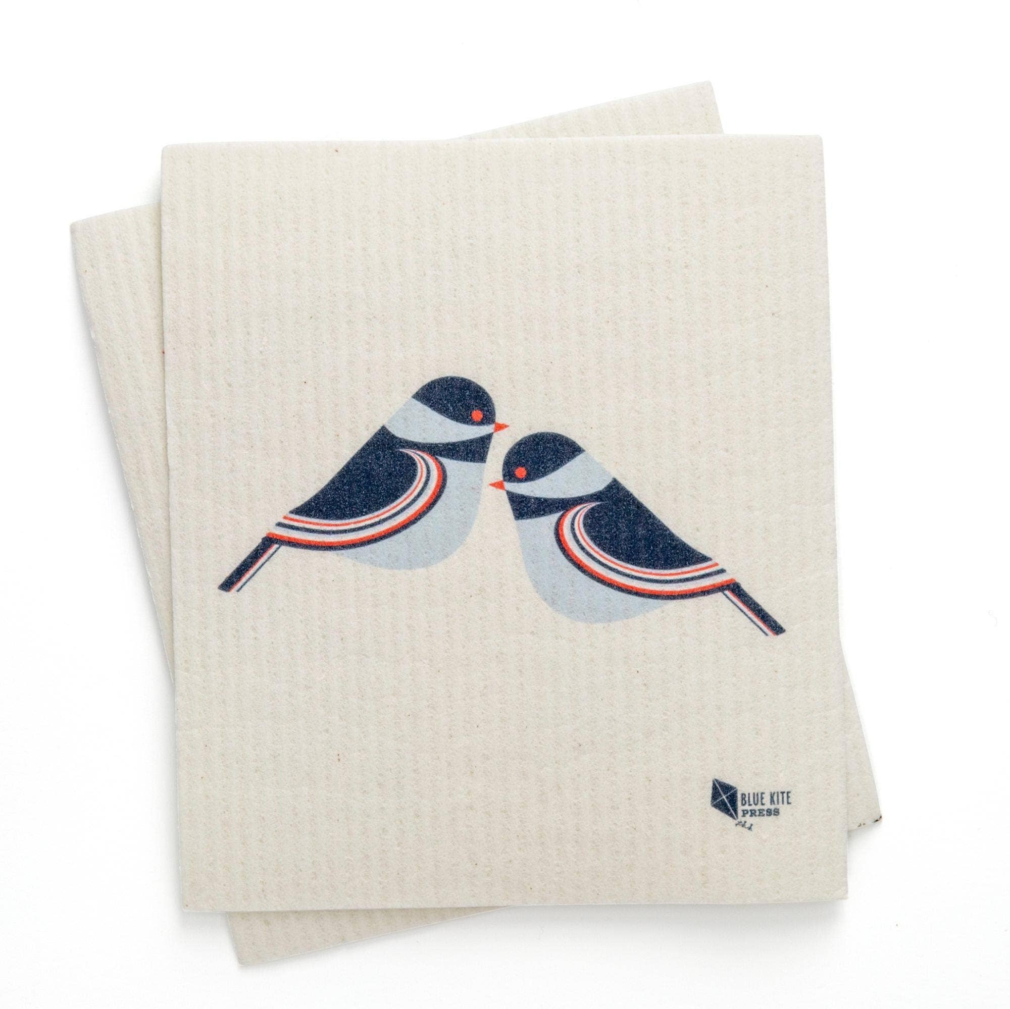 Blue Kite Press - Wholesale Dishcloth - Chickadee Swedish Dishcloth