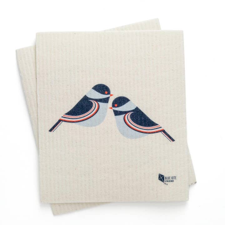 Blue Kite Press - Wholesale Dishcloth - Chickadee Swedish Dishcloth0