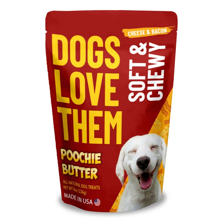Bacon & Cheese Treats Soft & Chewy 8oz for wholesale by Poochie Butter