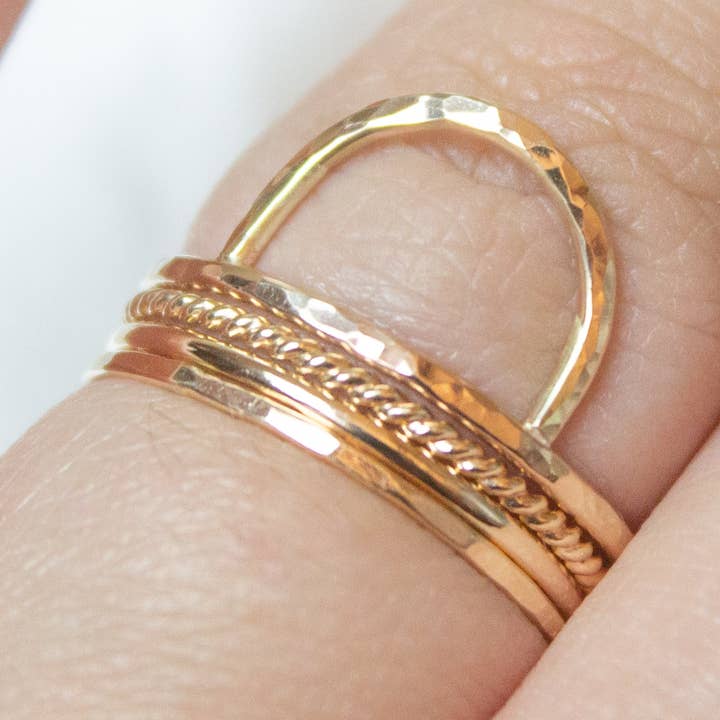 Hammered Arch Ring for wholesale by Hope Noel Jewelry