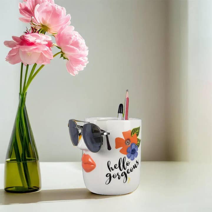 Young's - Wholesale Pencil Holder - Ceramic Eye Glass Pencil Cup (SKU#: 20178)
