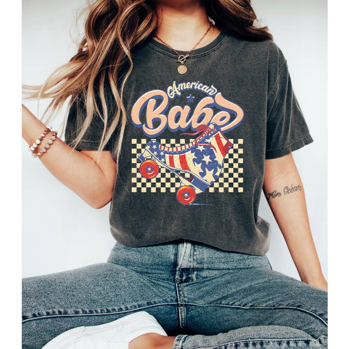 4th Of July American Babe T-Shirt for wholesale by Rags Revived