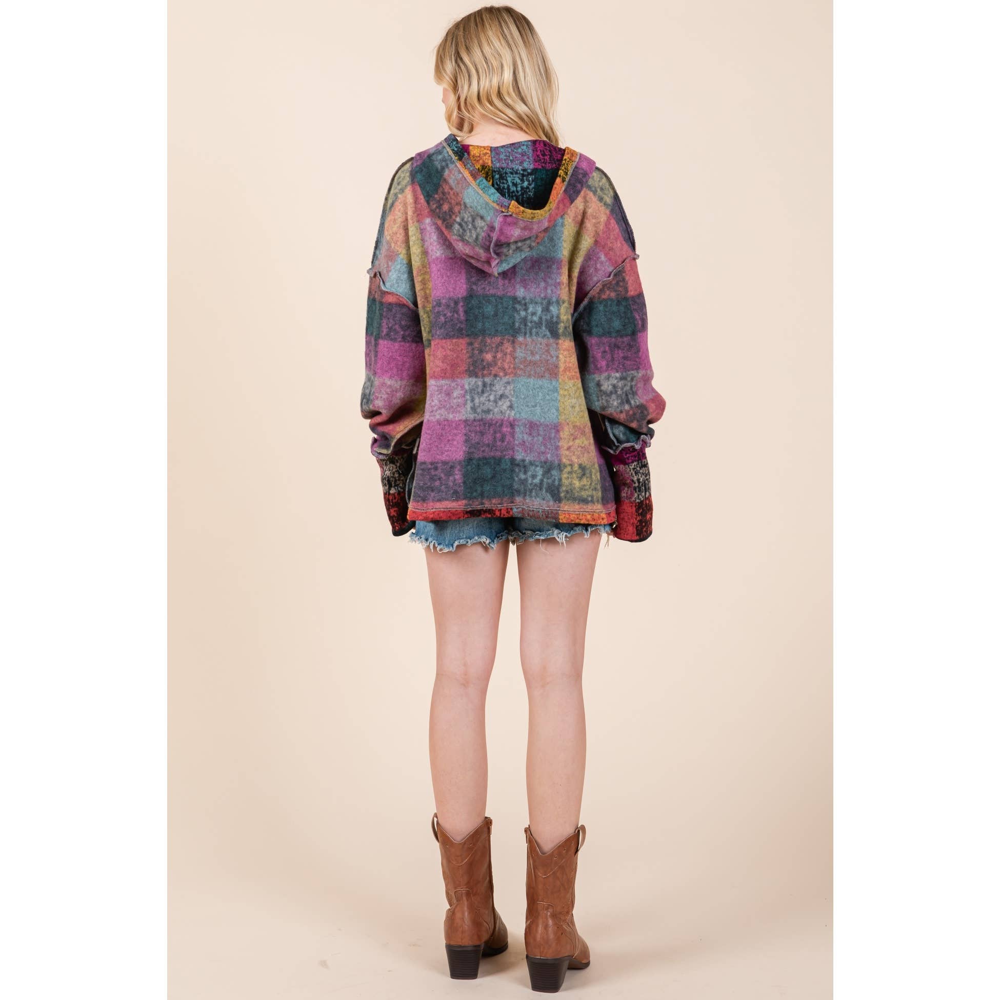 Mapcie - Wholesale Jacket - Women's - MULTI PLAID PULL OVER WITH POCKETS10