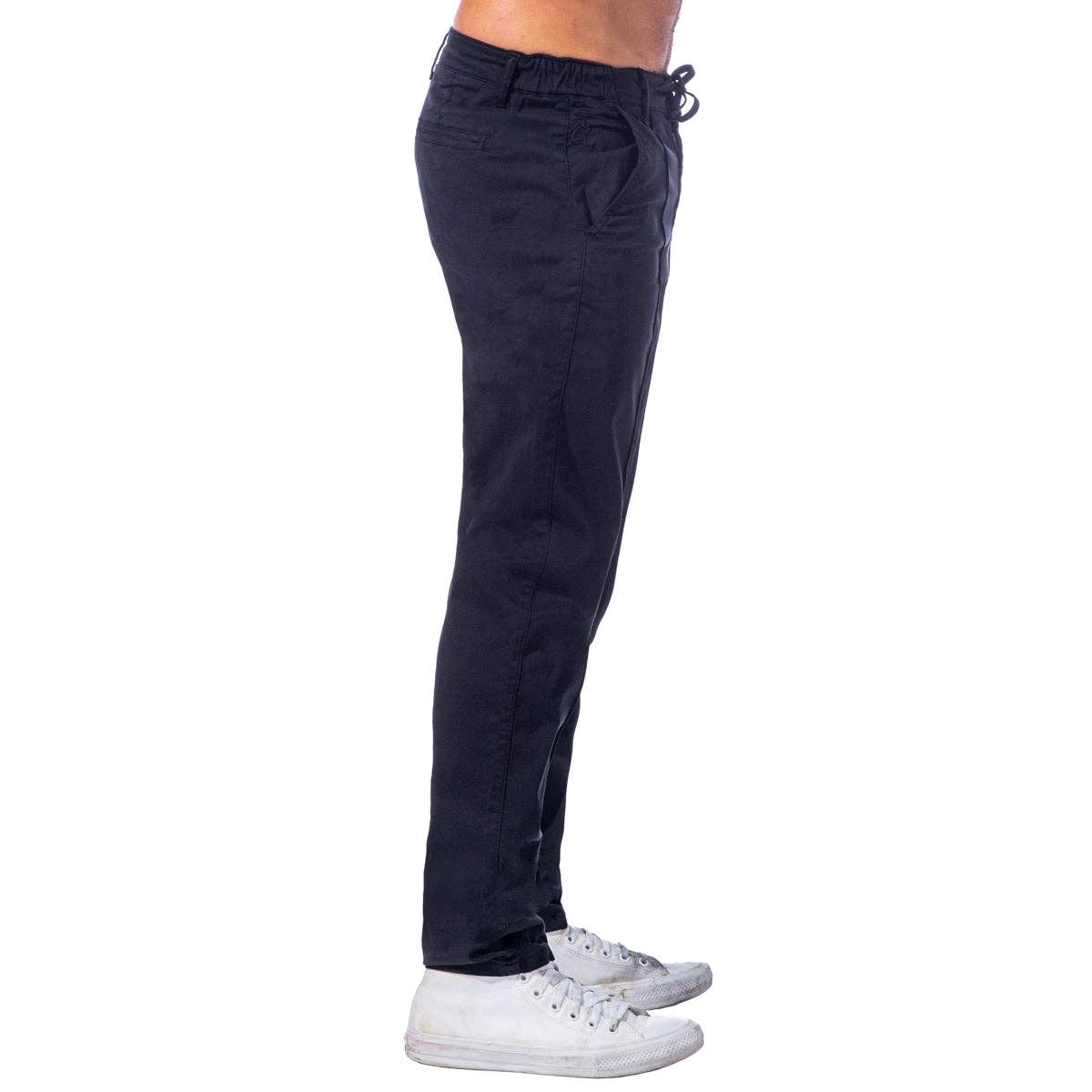 NOIR Pantalon chino avec taille à cordon - Noir en vente sur Faire1