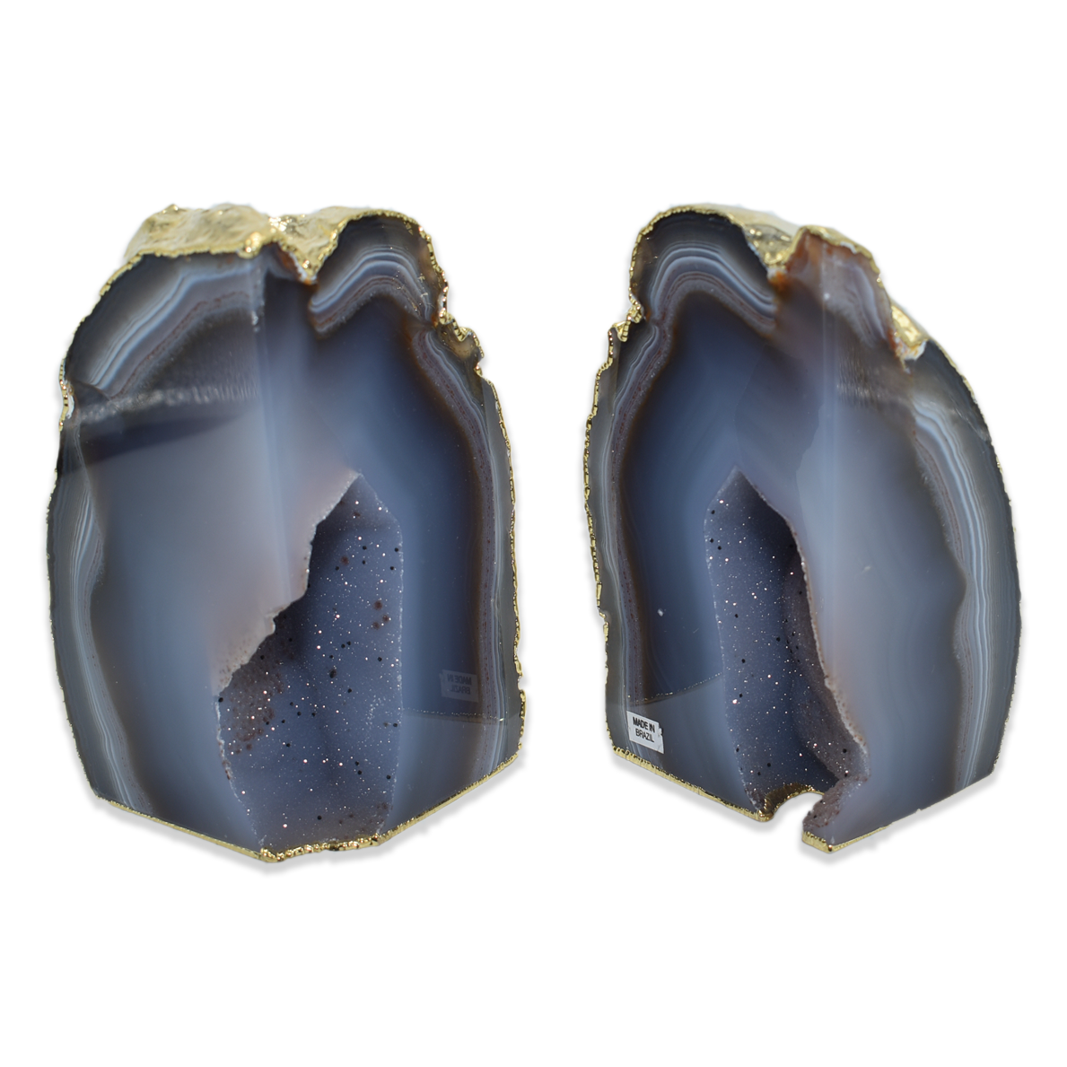 Olympus Minerals Co – Engroshandel Bogstøtte – Små agat bogstøtter - Guld Trim5