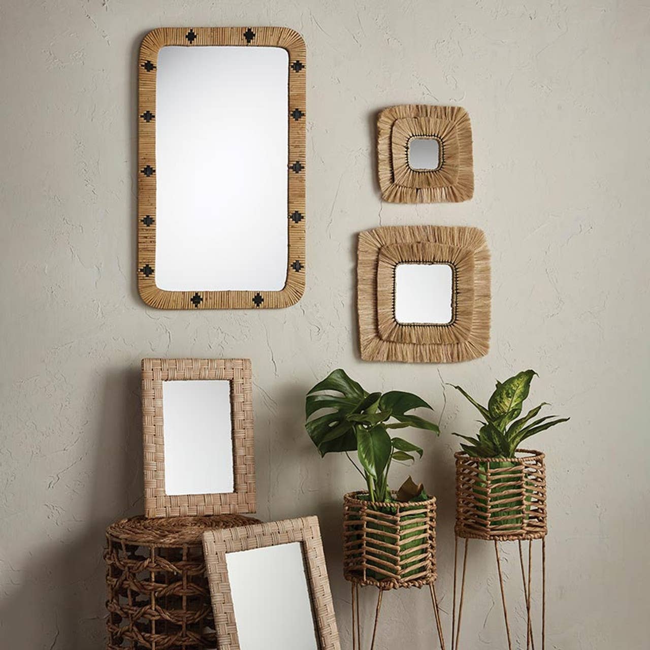 47th & Main (Creative Brands) - Wholesale Wall Mirror - Cane Mirror - Large1