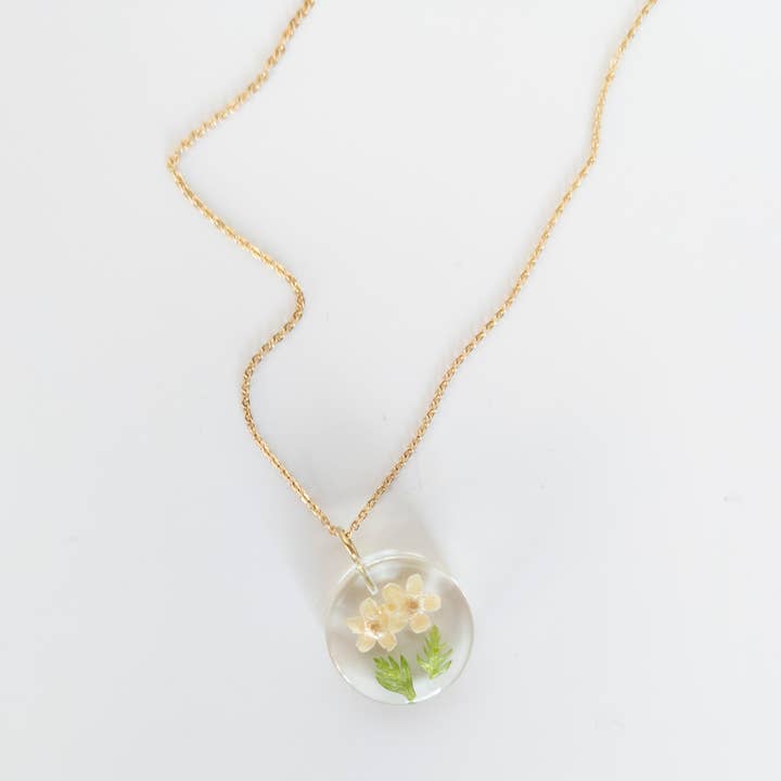 Belart Fair Trade - Wholesale Pendant/Charm Necklace - Botanical Resin Elderberry Mini Sphere Necklace