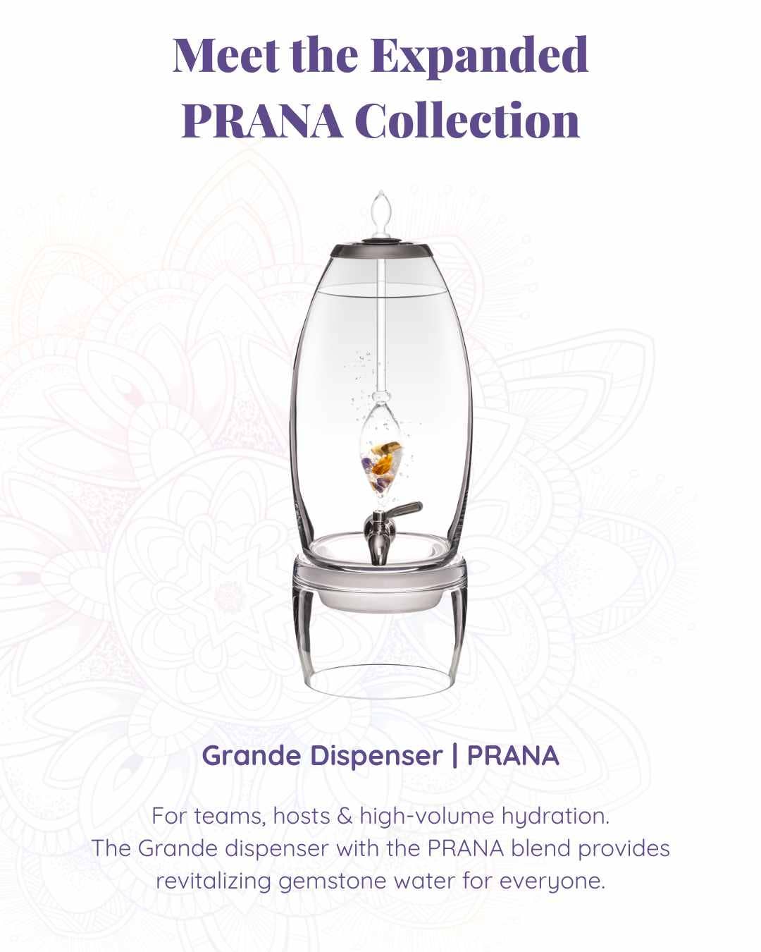 VitaJuwel USA - Wholesale Drink Dispenser - GRANDE Crystal Water Fountain | PRANA w. Amber, Amethyst,...5