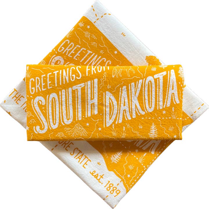 Noteworthy Paper & Press – wholesale Tea towel – South Dakota Tea Towel