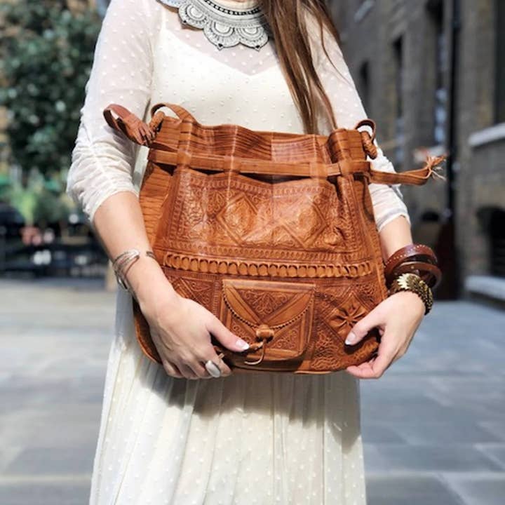 DarKech - Wholesale Shoulder Bag - Women's - Handmade moroccan bohemian woman leather bag