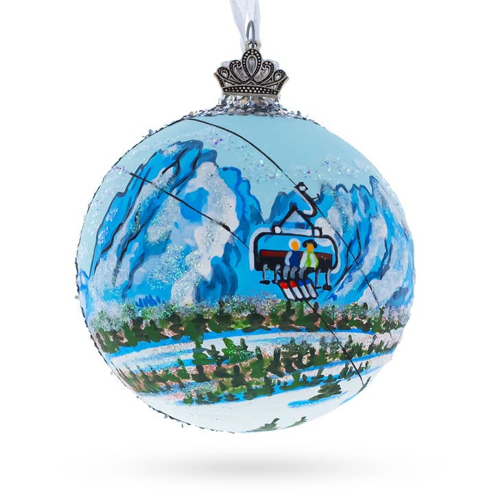 Val Gardena Dolomiti Super Ski, Italy Glass Ball Ornament for wholesale by BestPysanky