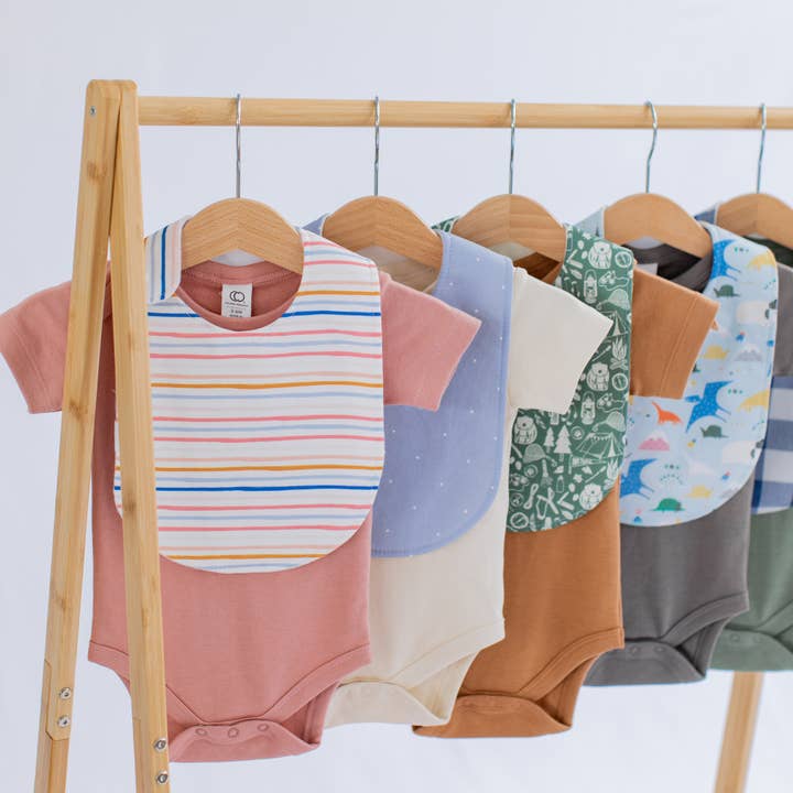 Hemming Birds - Wholesale Bib - Baby - Charlie Snap Bib - Summer Stripe4