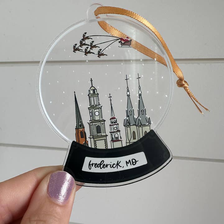 the letters mdn - Wholesale Ornament - Frederick Maryland Snow Globe Acrylic Ornament
