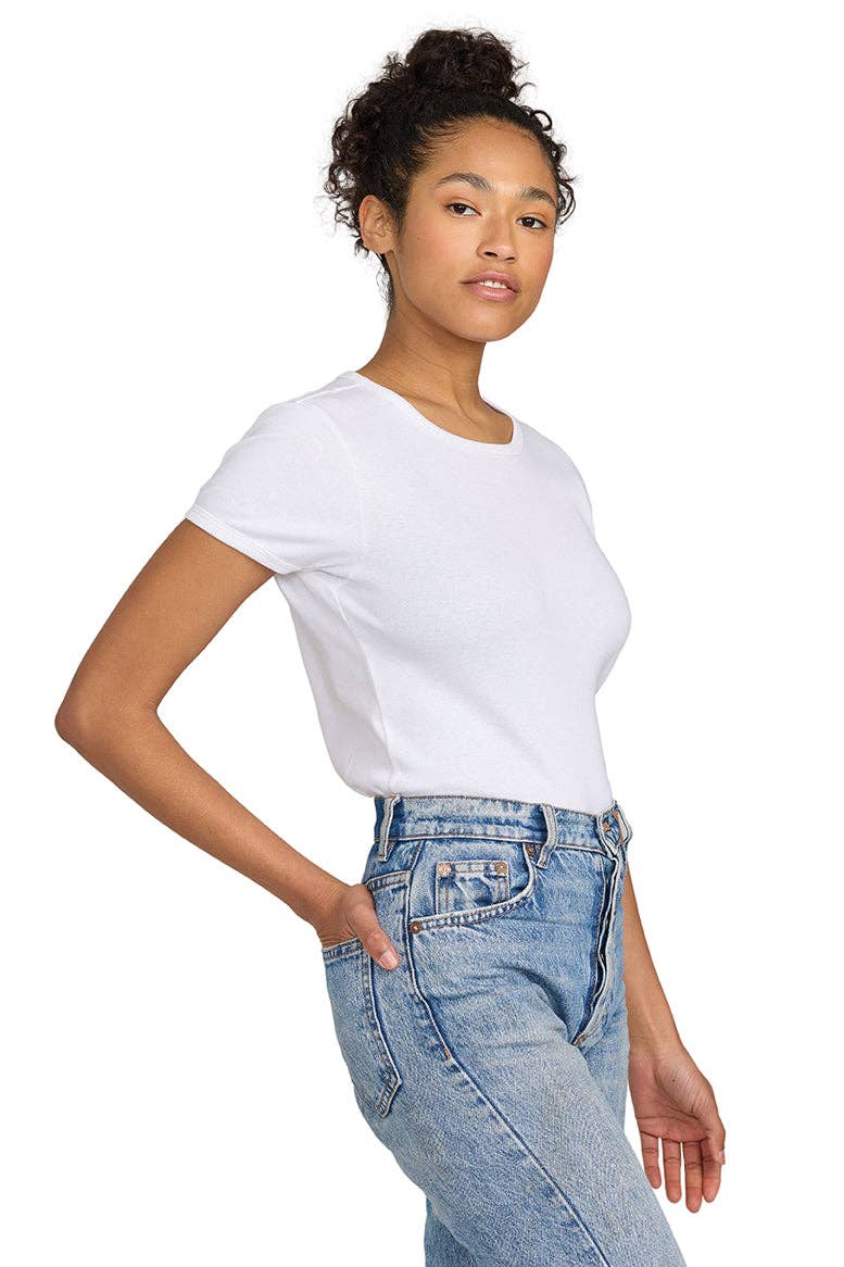 US Blanks - Wholesale T-Shirt - Women's - Baby Rib Tee - 100% Organic Cotton 1x1 rib, 5.7 oz16