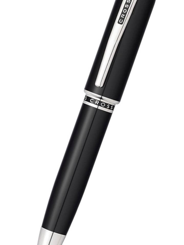 Peerless™ Obsidian Black Lacquer with Platinum Plated Appointments Ballpoint Pen for wholesale by A. T. Cross