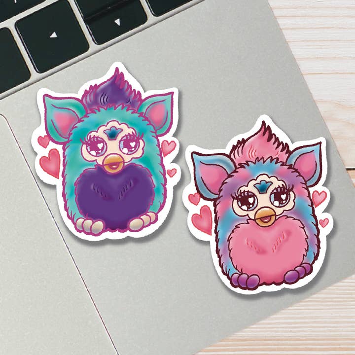 Furby Sticker - Retro-/nostalgische stickers voor wholesale door Petal and Smoke Co.