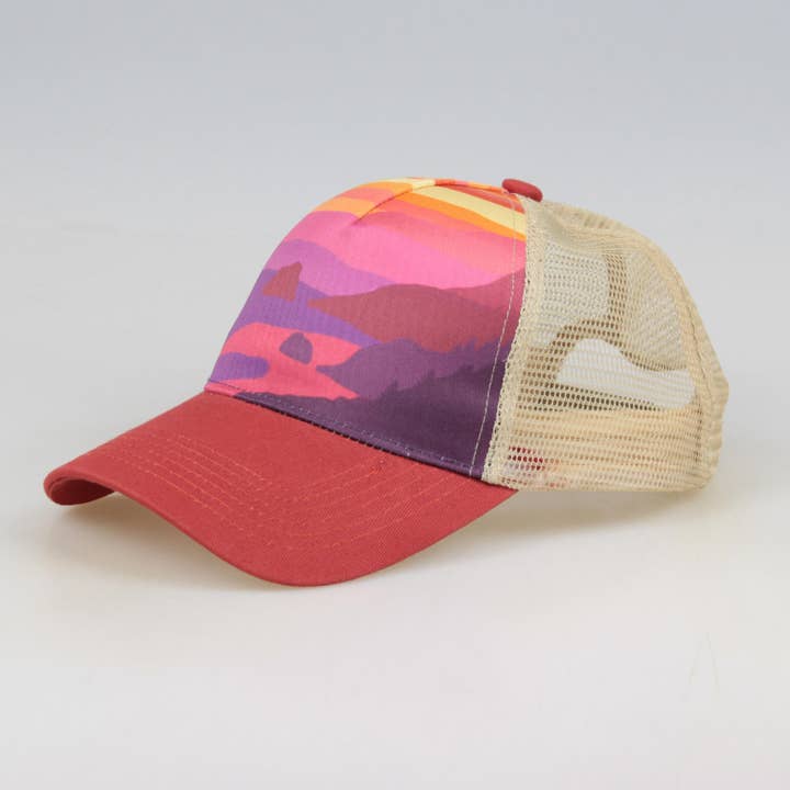 Big Sur Sunset Toddler Trucker Hat for wholesale by Wild Child Hat Co
