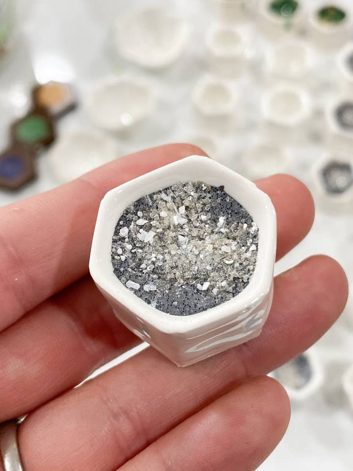 Håndværker akvarel maling lavet med ædelstene/1954 for engroshandel hos Alexa K