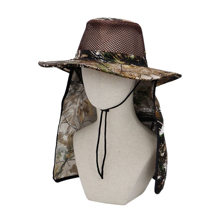 Cap Zone – Großhandel Kreissäge-Hut – Damen – Forest Hunt Fischerhut „Boonie“ aus Netzstoff in Camouflage-Optik