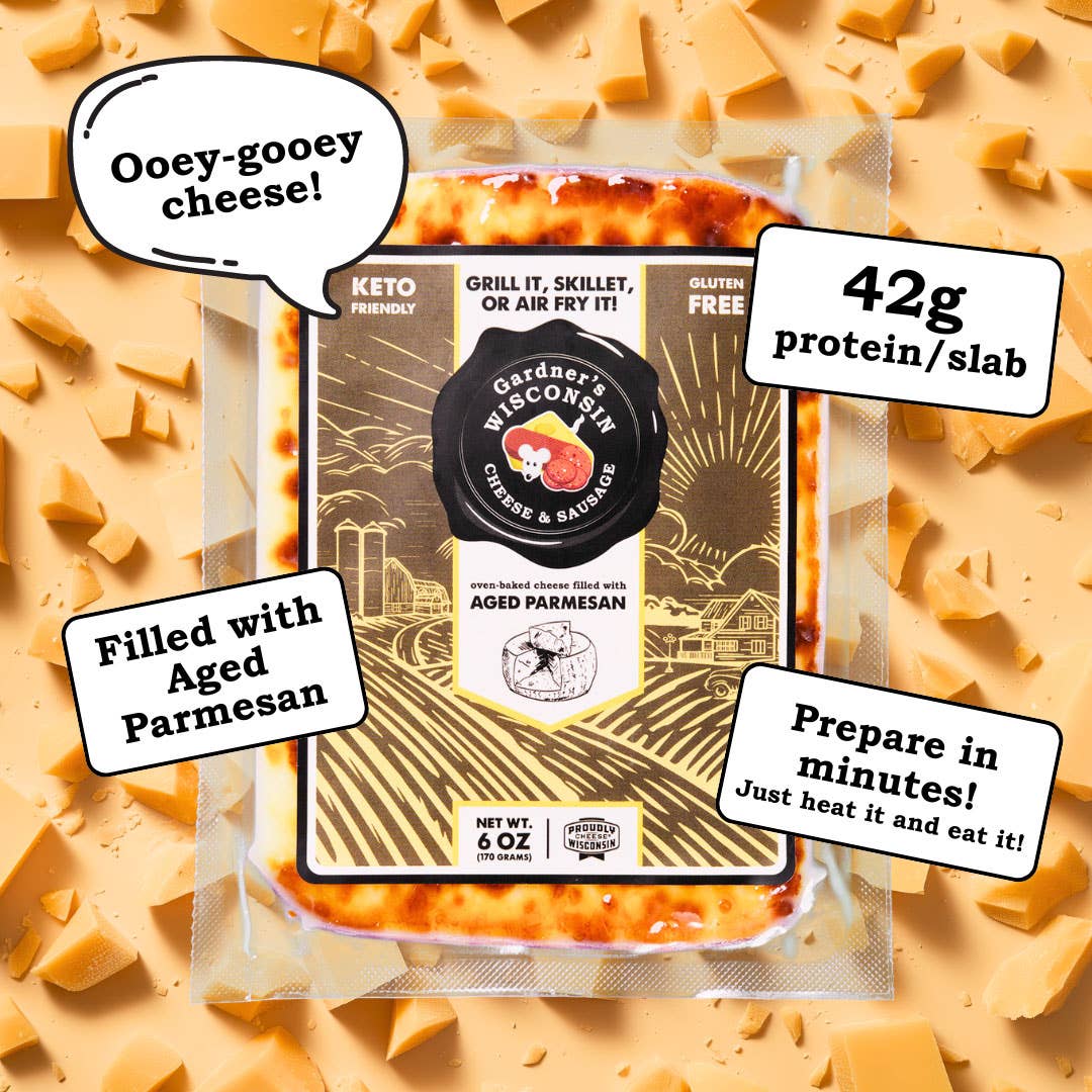 Gardner's Wisconsin Cheese and Sausage - Wholesale Cheese - Oven-Baked Cheese filled with Aged Parmesan1