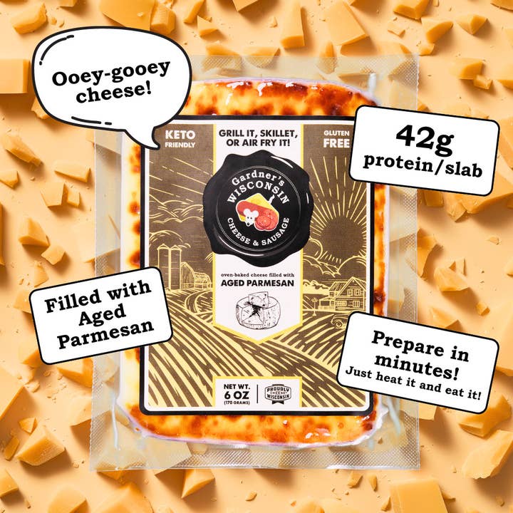 Gardner's Wisconsin Cheese and Sausage - Wholesale Cheese - Oven-Baked Cheese filled with Aged Parmesan1