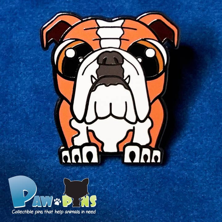 Anstecker aus Emaille, niedliche Bulldogge — Brendan The Bulldog für den Großhandel von Paw-pins