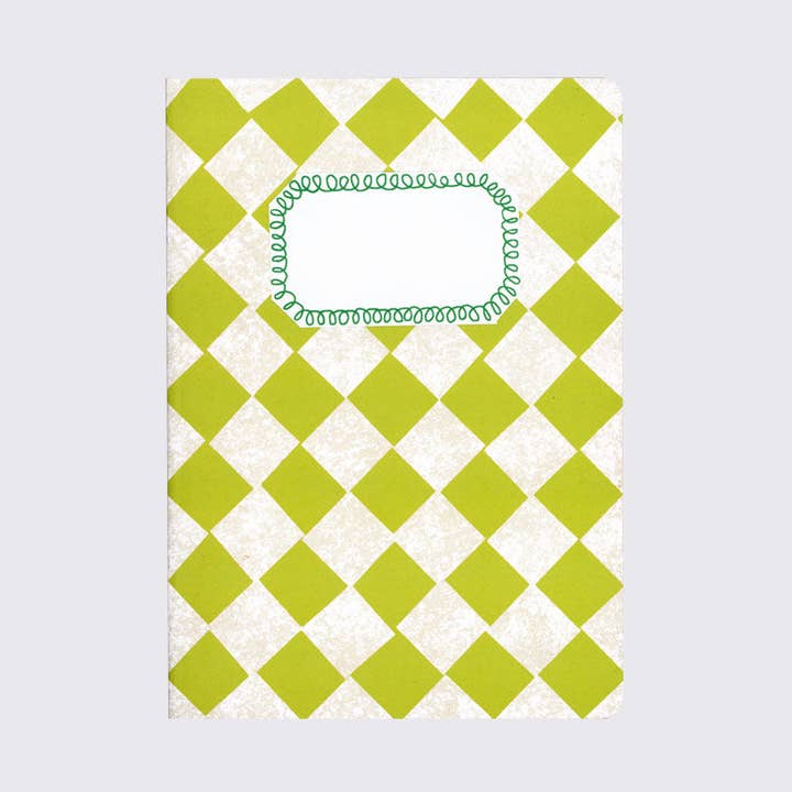 Hadley - Wholesale Sketchbook/sketchpad - Lime Green Chequered A5 Sketchbook