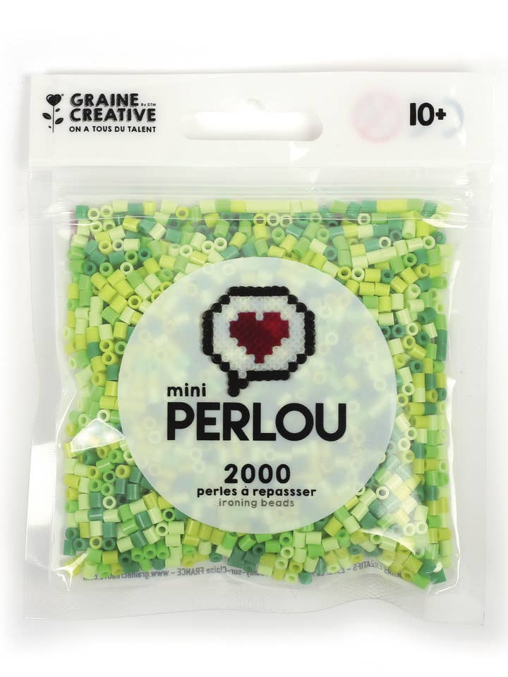 MINI PERLOU BAG OF 4 COLORS OPAQUE GREEN for wholesale by Graine Créative