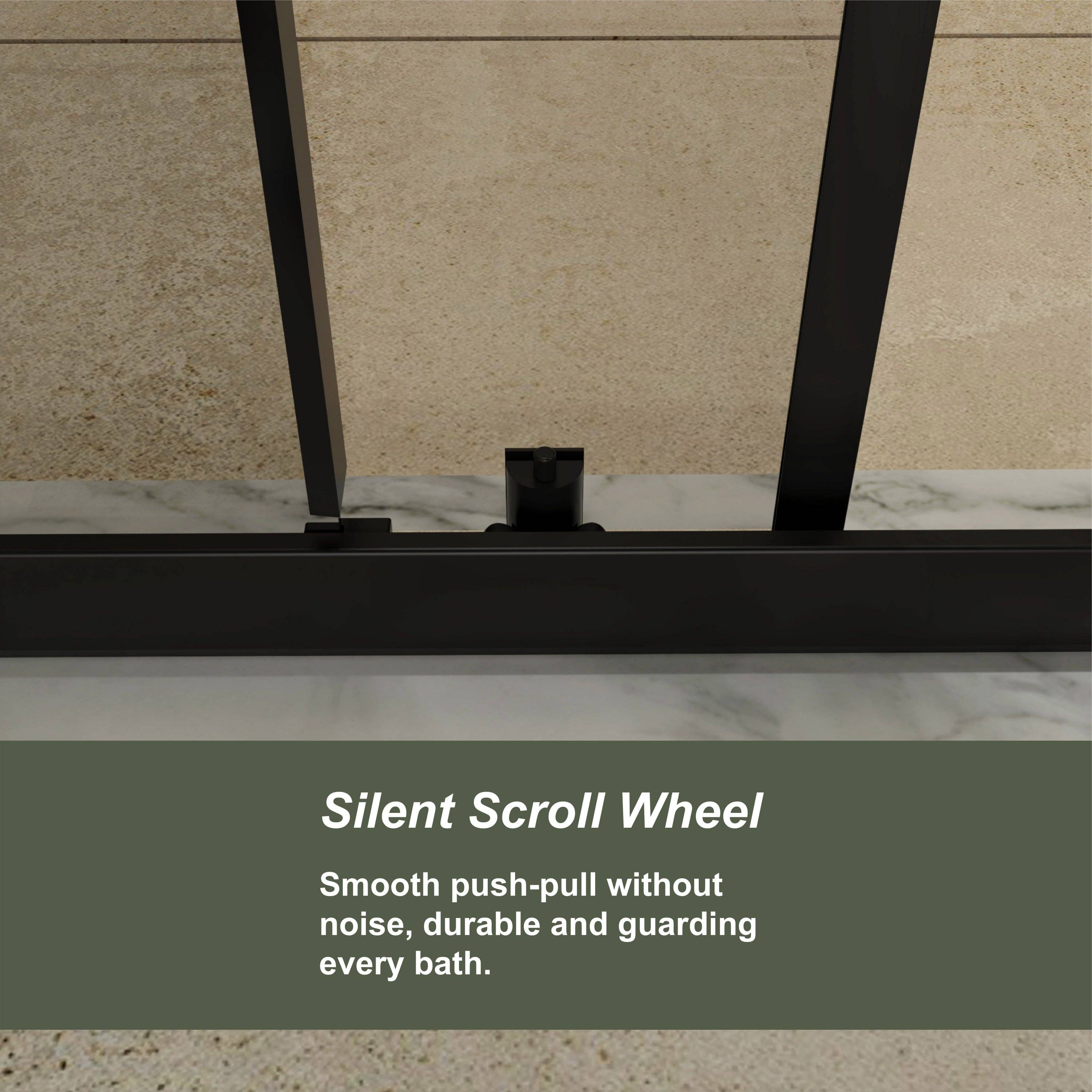 39F Inc. - Vente Étagères murales - Porte de douche coulissante 48'' x 72'' avec verre trempé transparent4