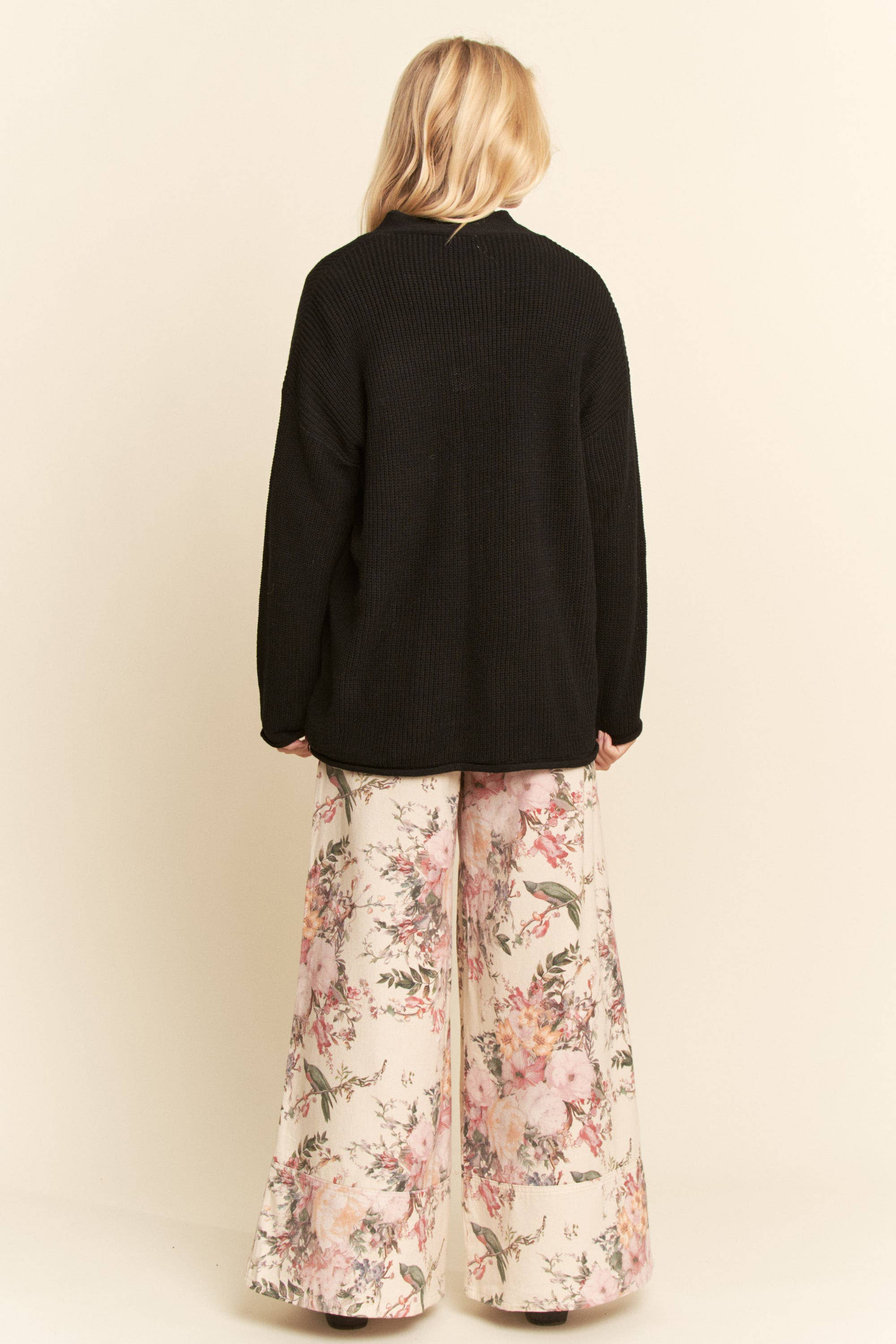 Black LONG OVERSIZED BUTTON-UP CARDIGAN RIBBED TEXTURE for wholesale on Faire9