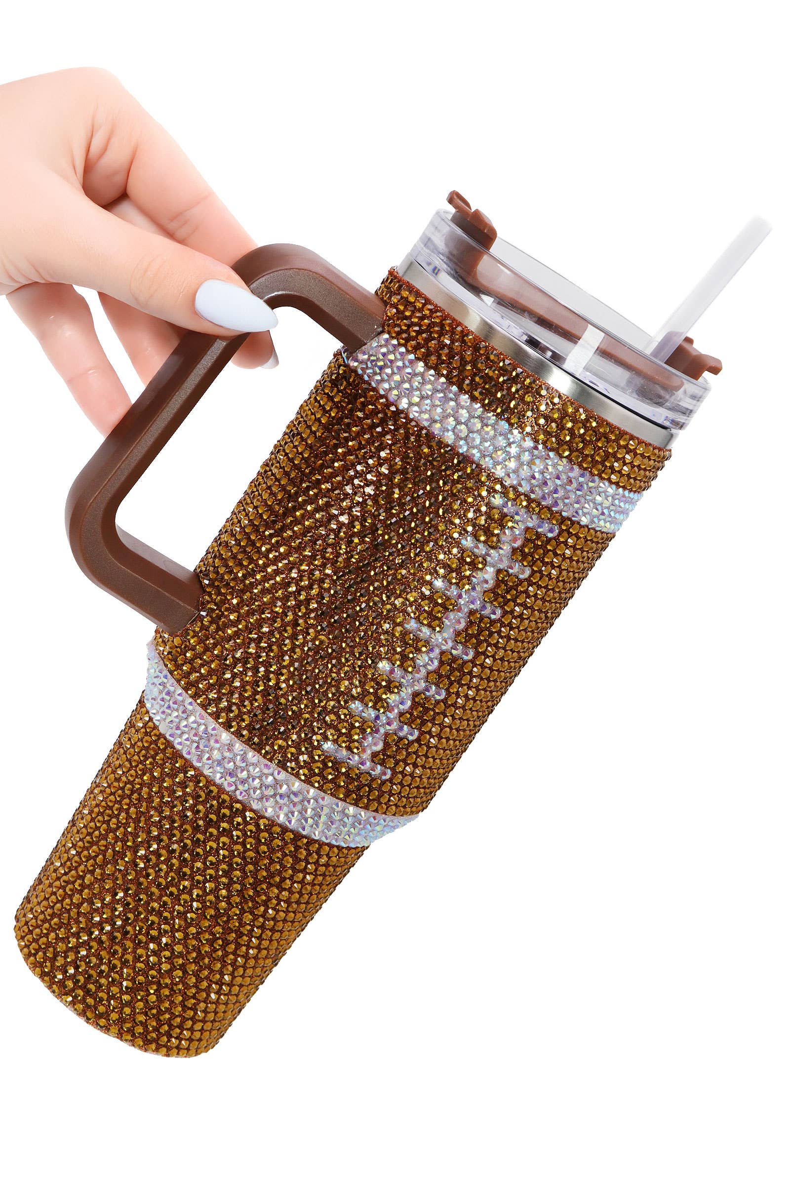 Cap Zone - Wholesale Insulated Mug/Tumbler - Football Gameday Bling Glam Insulated Tumbler4