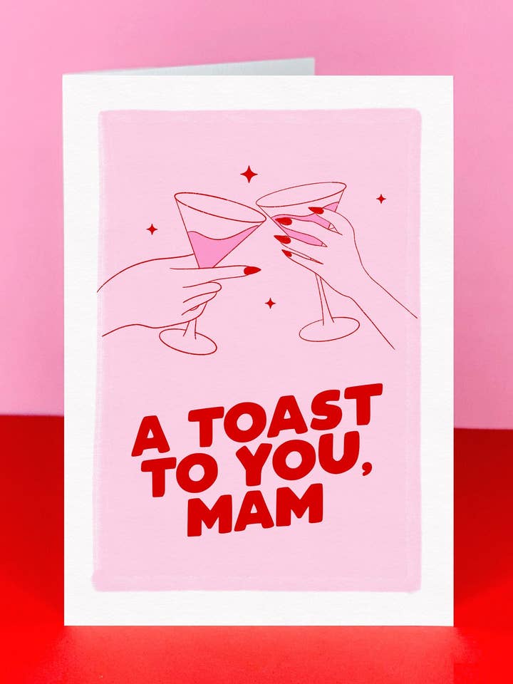 En skål för dig Mam kort - Mam Card - Kort för Mam - Mor för wholesale av The Card Edit