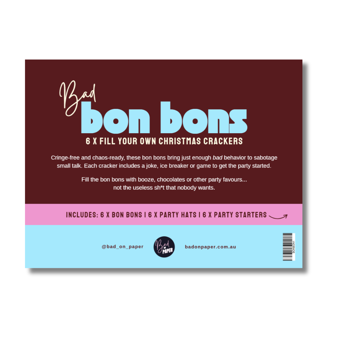 BAD ON PAPER – lembranças de festas por atacado – Bon Bons - Encha o Seu Próprio - Rosa e Castanho1