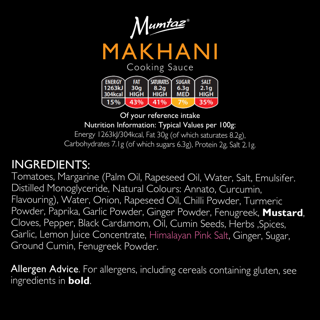 Mumtaz – wholesale Sauce – Mumtaz Makhani Cooking Sauces Pack - 6x350g3