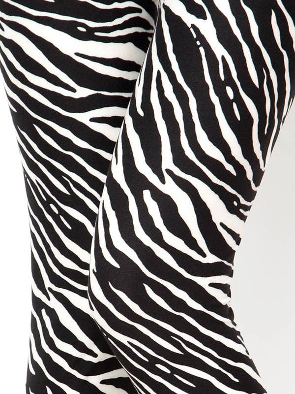 Zebra Stripes Print Plus Size CURVY Leggings for wholesale by Love 4 Leggings