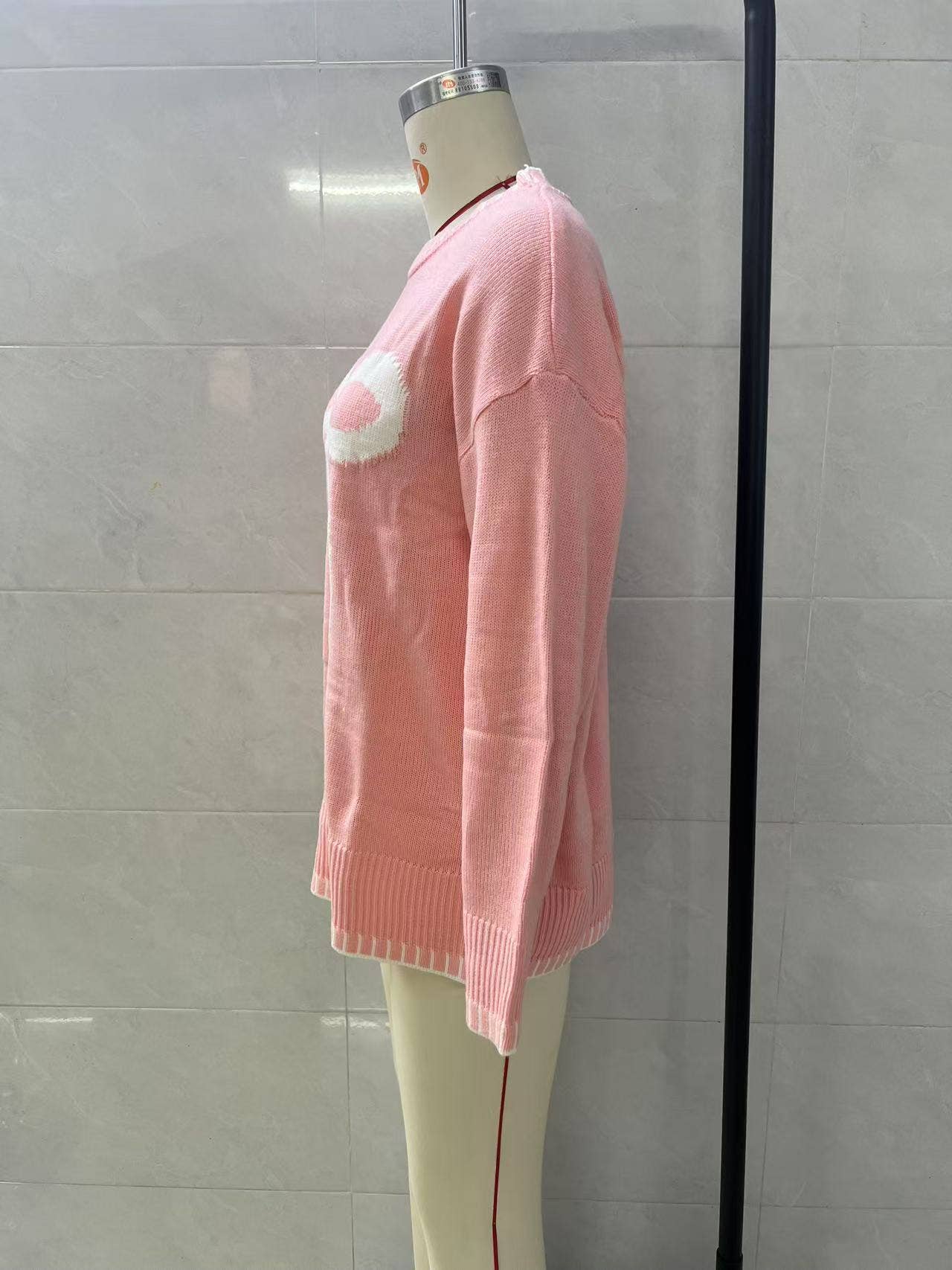 Lily Clothing - Vente Pull en maille – femme - Pull jacquard à nœud tricoté de style décontracté13