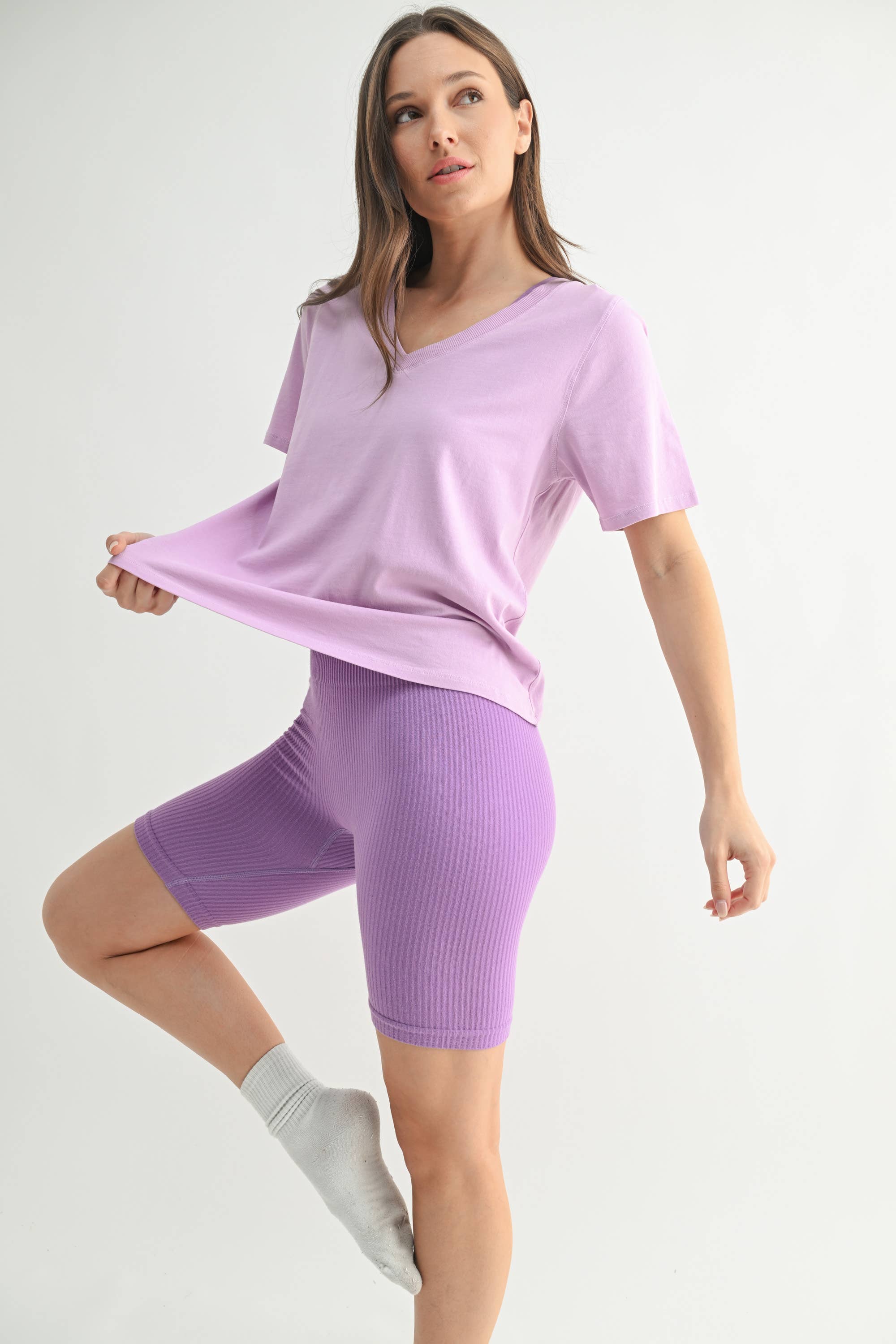 Mono B - Wholesale T-Shirt - Women's - Pima Cotton Blend V-Neck Tee1