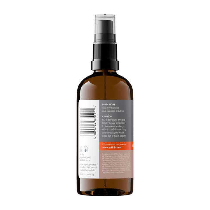 SOiL Organic Aromatherapy - Wholesale Massage Oil/Gel - Organic Toning Massage Blended Oil 100ml