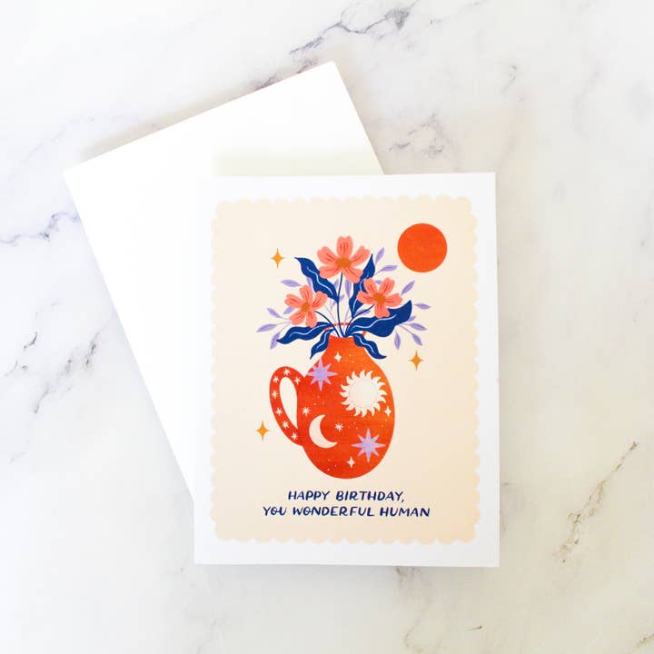 Wonderful Human Birthday Card for wholesale by Julia Kestner Designs