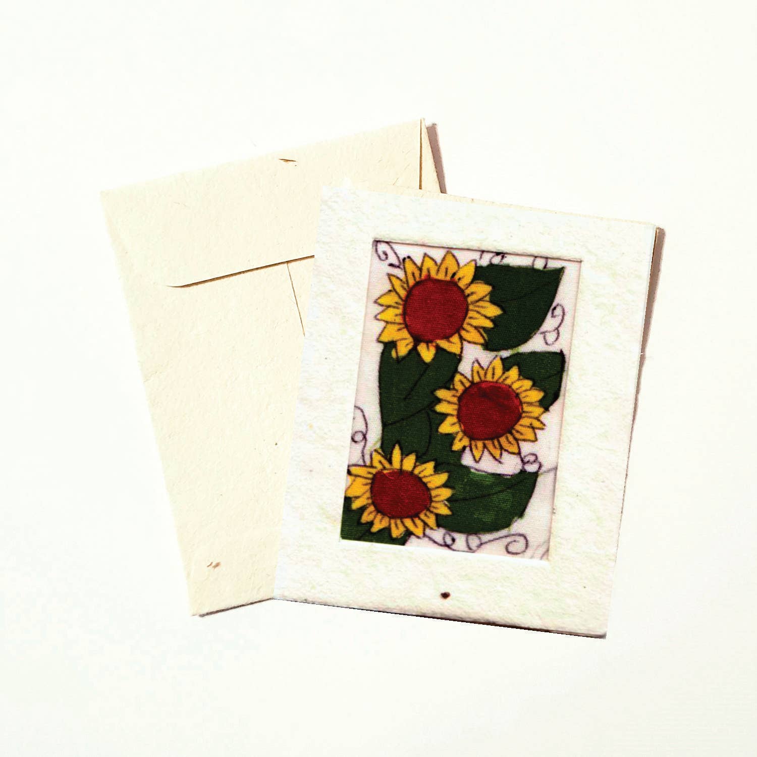 Eclectic Woodchuck - Wholesale Everyday Greeting Card - Batik Sunflower Mini Card3